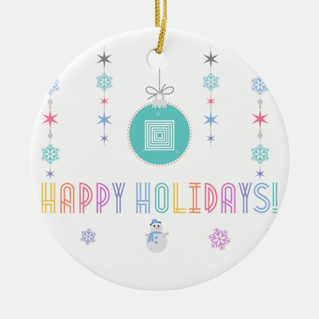 Happy Holidays LLR Lularoe inspired 2 Ceramic Tree Decoration (Front)
