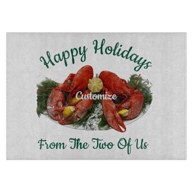 Happy Holidays Lobster Dinner Thunder_Cove Cutting Board (Front)