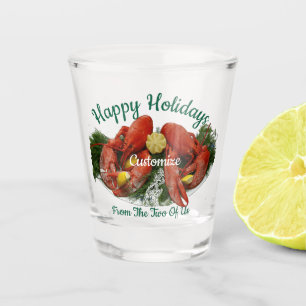 Happy Holidays Lobster Dinner Thunder_Cove Shot Glass