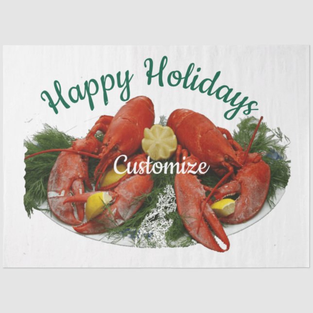 Happy Holidays Lobster Dinner Thunder_Cove Tissue Paper (Front)