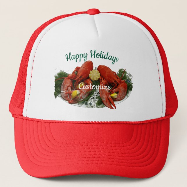 Happy Holidays Lobster Dinner Thunder_Cove Trucker Hat (Front)
