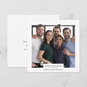 Happy Holidays Logo Corporate Christmas Photo Holiday Card
