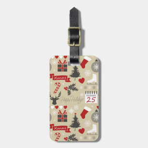 Happy Holidays Luggage Tag