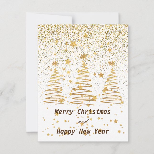 Happy holidays Luxury gold Christmas glitter white (Front)