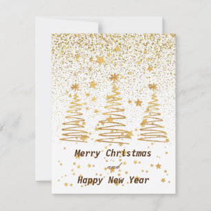 Happy holidays Luxury gold Christmas glitter white