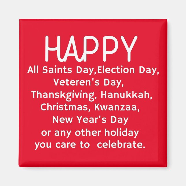 Happy Holidays Magnet (Front)