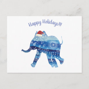 Happy Holidays Mandala elephant Postcard
