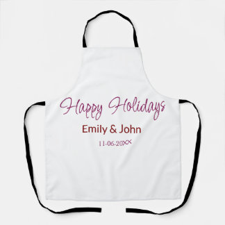 happy holidays maron name date winter christmas bo apron