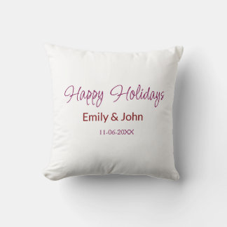 happy holidays maron name date winter christmas bo cushion