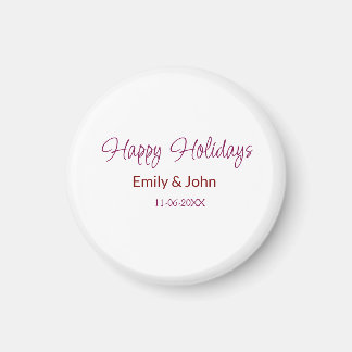 happy holidays maron name date winter christmas bo magnet
