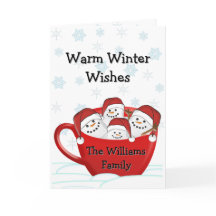 Happy Holidays Marshmallow Family Personalised