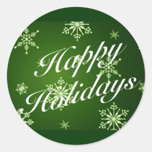 Happy Holidays Matching Items - Green Classic Round Sticker