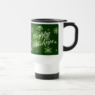 Happy Holidays Matching Items - Green Travel Mug