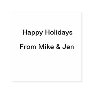 Happy holidays merry Christmas add name from with Self-inking Stamp