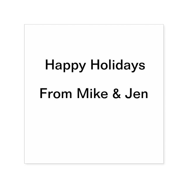 Happy holidays merry Christmas add name from with  Self-inking Stamp (Design)