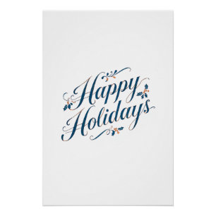 Happy Holidays Merry Christmas Family New Year Poster