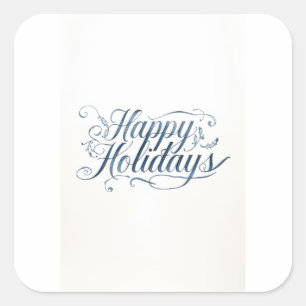 Happy Holidays Merry Christmas Family New Year Square Sticker
