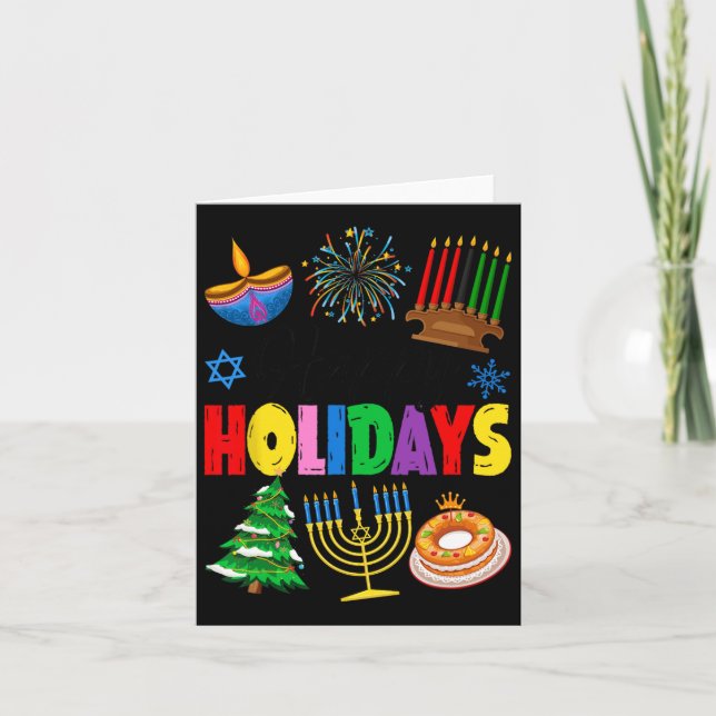 Happy Holidays Merry Christmas Happy Hanukkah Happ Card (Front)