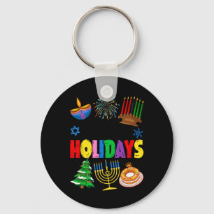 Happy Holidays Merry Christmas Happy Hanukkah Happ Key Ring