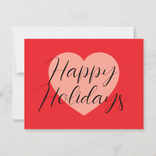 Happy Holidays Merry Christmas Holiday Time Heart Postcard