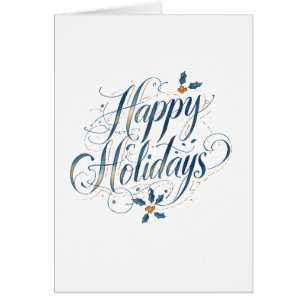 Happy Holidays Merry Christmas New Year Card
