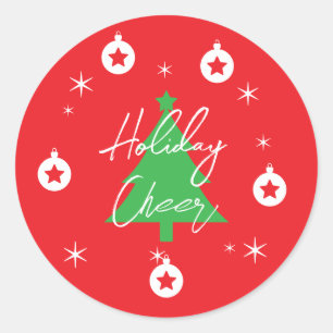 Happy Holidays Merry Christmas New Year Classic Round Sticker