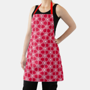 Happy Holidays   Merry Christmas Snowflakes Apron