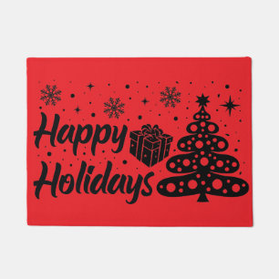 Happy holidays Merry Christmas Ugly X-mas Holiday Doormat