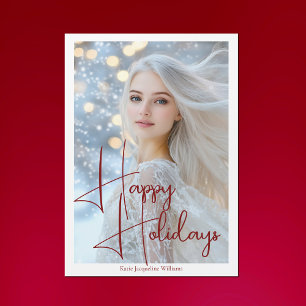 Happy Holidays Model Headshot Christmas Magnet