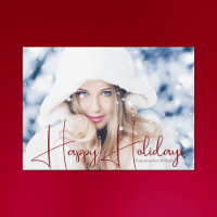 Happy Holidays Model Headshot Magnet Card