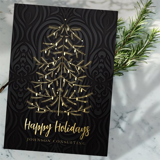Happy Holidays Modern Christmas Tree Damask (Creator Uploaded)