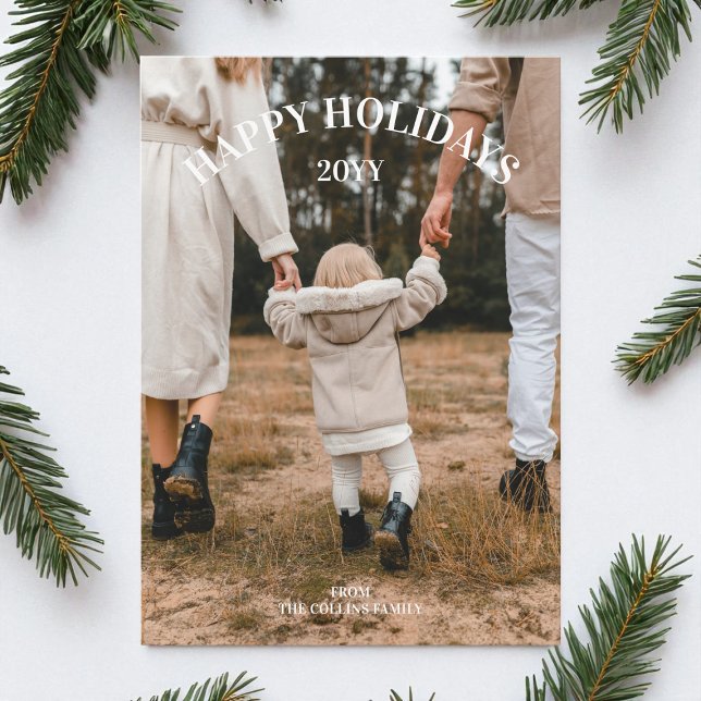 Happy Holidays Modern Elegant Christmas Photo Holiday Card (Happy Holidays Modern Elegant Christmas Photo Holiday Card)