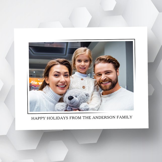 Happy Holidays Modern Elegant Minimalist Photo Holiday Postcard (Creator Uploaded)
