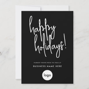 Happy Holidays Modern Minimal Business Holiday Card