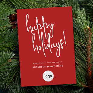 Happy Holidays Modern Minimal Business Holiday Card