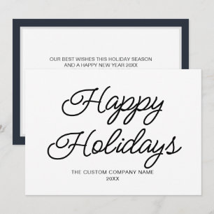 Happy Holidays Modern Minimal Business Holiday Card