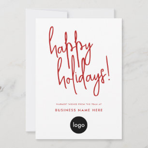 Happy Holidays Modern Minimal Business Holiday Card