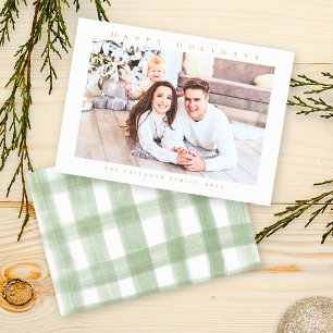 Happy Holidays Modern Minimal Photo Holiday Card