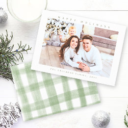 Happy Holidays Modern Minimal Photo Holiday Card