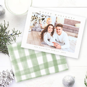 Happy Holidays Modern Minimal Photo Holiday Card