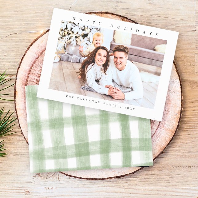 Happy Holidays Modern Minimal Photo Holiday Card (Creator Uploaded)