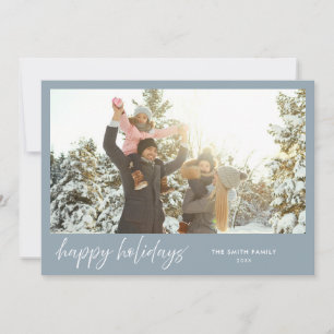 Happy Holidays Modern Minimalist Photo Holiday Card