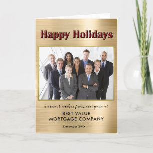 Happy Holidays Modern Photo Business Card