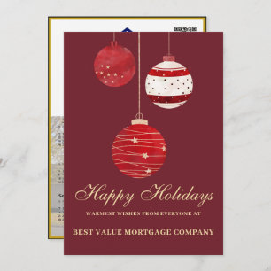 Happy Holidays Modern Photo Calendar Business Holiday Card