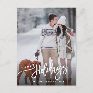 Happy Holidays Modern PHOTO Christmas Greeting Pos Postcard