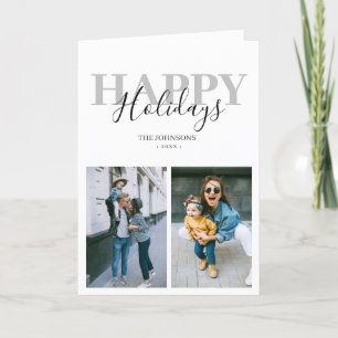 Happy Holidays Modern Photo Holiday Card