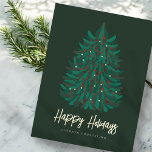 Happy Holidays Modern Simple Christmas Tree Holiday Postcard<br><div class="desc">Your business logo can be added at the back. Modify the holiday message,  business name or company name. 

Available here:
http://www.zazzle.com/selectpartysupplies</div>