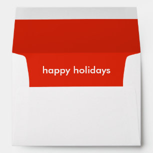 Happy Holidays   Modern Simple Minimal Bright Red Envelope