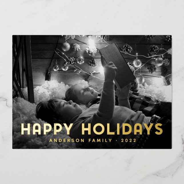 Happy Holidays Modern Simple Typography (Front)