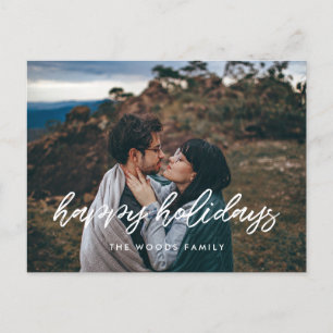 Happy Holidays Modern typography photo Postcard